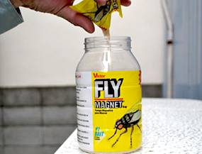 フライマグネット　使用方法１　［害虫駆除、対策、退治、飛翔昆虫、捕獲、ハエ、クロバエ、キンバエ、ギンバエ］