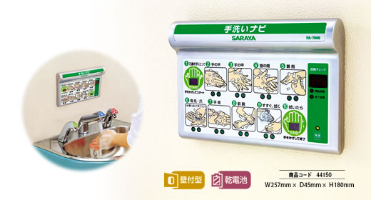 手洗いナビ PA-7000　製品特徴　［手洗い、マニュアル、風邪予防］